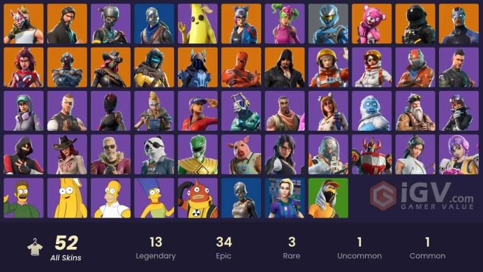[PC/XBOX] 52 skins | IKONIK | The Reaper | Blue Squire | Royale Knight | Elite Agent | Drift | Valor | Calamity | Zenith | 850 VB