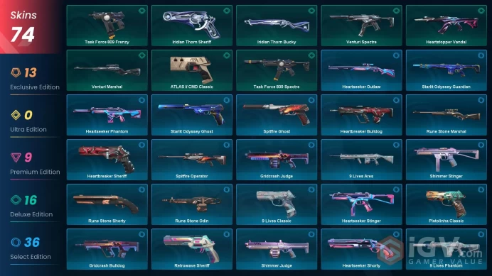 EU | 74 skins | Last Rank Diamond 2 | RGX 11z Pro Karambit | Reaver Knife | XERØFANG Knife | RGX 11z Pro Blade | Blade of Chaos | U8460