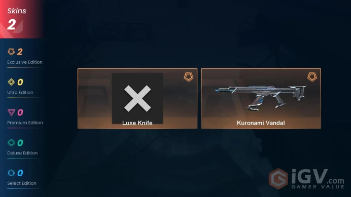 EU | 2 skins | Kuronami Vandal | Luxe Knife | R1801