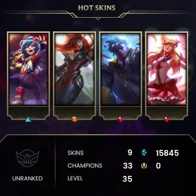 [EUW] 30+ LVL | RANKED READY | Chance Get Rare Skins, PAX, Black Alistar, UFO Corki, Victorious | NO BAN RISK | 10 Unranked Games Not Played