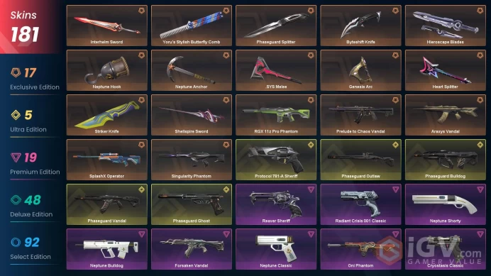 VALORANT EU WEST SERVER 181 SKİNS(+12 KNİFE ,PHASEGUARD +NEPTUNE PACKED,SplashX Operator,Neptune HOK )AUTO DELIVERY FULL ACCESS-LIFETIME WARRANT