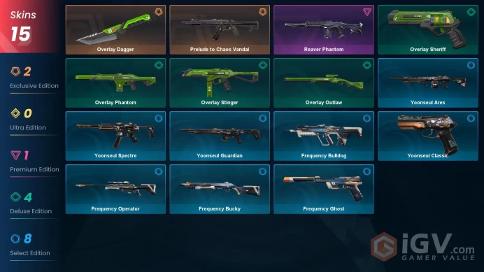 EU 15 skins / Prelude to Chaos Vandal / Reaver Phantom / Overlay DaggerMak328