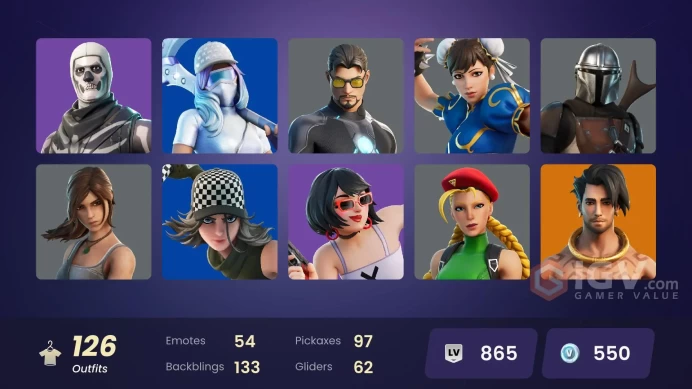 [ALL PLATFORMS]-126 Skin-Chun-Li-Heron Stance Hero-Munitions Expert-Snake Eyes-Master Chief-Yuji Itadori-FULL ACCESS-