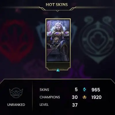 【EUW】Level 37    30 Champ/ 5 Skins   Full Access  High Quality Accoun  Instant Delivery️