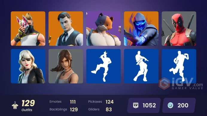 129 SKINS + MERRY MINT AXE + TAK ETHE L + GOLD MIDAS + STW OLD + LAUGH IT UP + GAMES MANAGER + ELEVEN + KWAME + DRIFT