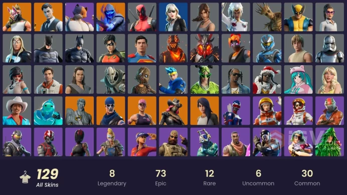 129 SKINS + MERRY MINT AXE + TAK ETHE L + GOLD MIDAS + STW OLD + LAUGH IT UP + GAMES MANAGER + ELEVEN + KWAME + DRIFT