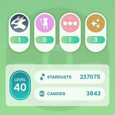 Account with Legendary Palkia ◈ Level 40 ◈ Team Mystic ◈ 237K DUST ◈ Instant Delivery 24/7