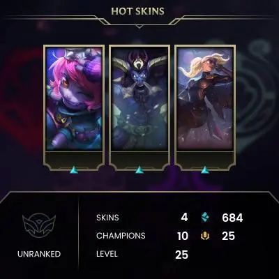 #7 [NO EMAIL ACCESS] - RU - 10 CHAMPIONS - 4 SKINS - 684 BLUE ESSENCE - LAST PLAY DECEMBER 2022 - SAFE 100% - WARRANTY