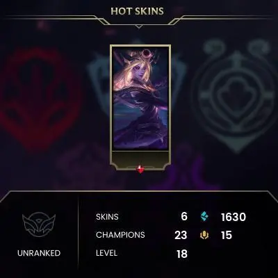 #85 [NO EMAIL ACCESS] - RU - 23 CHAMPIONS - 6 SKINS - 1630 BLUE ESSENCE - LAST PLAY AUGUST 2022 - SAFE 100% - WARRANTY
