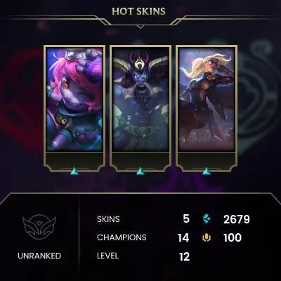 #111 [NO EMAIL ACCESS] - RU - 14 CHAMPIONS - 5 SKINS - 2679 BLUE ESSENCE - LAST PLAY APRIL 2021 - SAFE 100% - WARRANTY