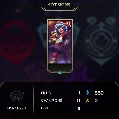 #129 [NO EMAIL ACCESS] - RU - 11 CHAMPIONS - 1 SKINS - 850 BLUE ESSENCE - LAST PLAY FEBRUARY 2023 - SAFE 100% - WARRANTY