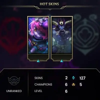 #170 [NO EMAIL ACCESS] - RU - 6 CHAMPIONS - 2 SKINS - 127 BLUE ESSENCE - LAST PLAY OCTOBER 2018 - SAFE 100% - WARRANTY