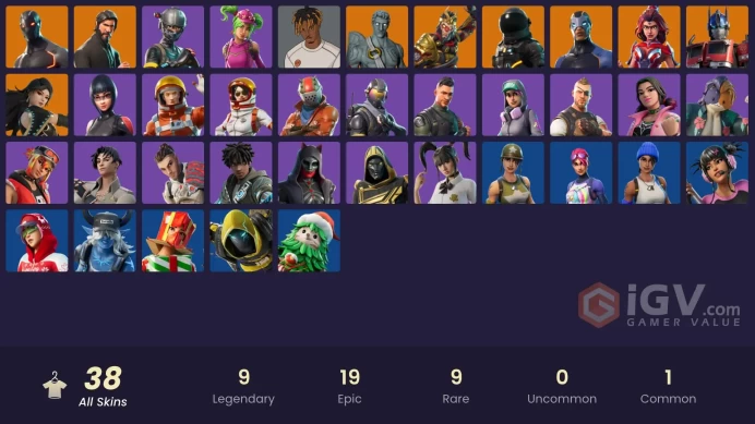 38 SKINS + THE REAPER + ELITE AGENT + TAKE THE L + FRESH + SLAYER JUICE WRLD + LOVE RANGER + OMEGA + TRACE + SHADOW OPS + RIAN + BRITE BOMBER