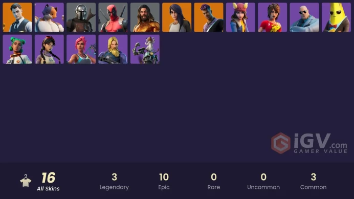 [PC/XBOX/PSN/SWITCH] 16 skins | Fade | Midas | Gear Specialist Maya | Mandalorian | Deadpool | ARTHUR CURRY | MASKED SCUBA JONESY | 