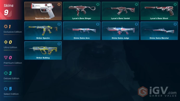 NA SERVER/SPECTRUM CLASSIC/10 SKIN/1676 VP/FULL ACCESS/NO BAN-RETAKEN CHANCE/LIFE TIME WARRANTY/