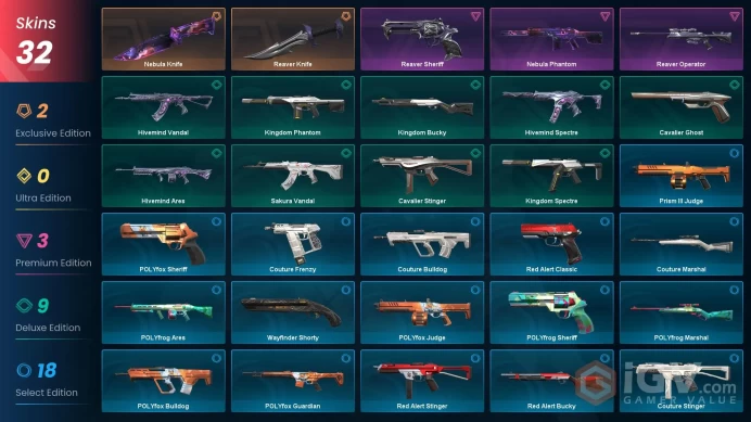 EU SERVER/REAVER KNIFE/NEBULA KNIFE+PHANTOM/REAVER OP/REAVER SHERIFF/ 188 SKIN LOL ACC/700 VP/FULL ACCESS