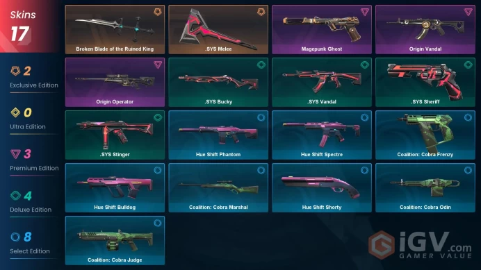 EU SERVER/Broken Blade of the Ruined King/.SYS SET/Origin Vandal/Magepunk Ghost/Origin Operator/FULL ACCESS