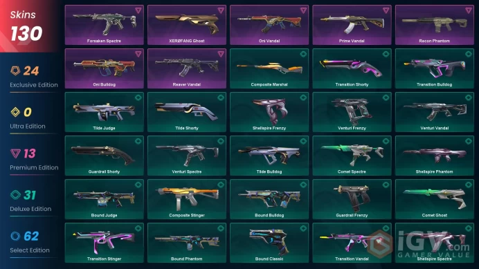 EU/TUR 82115 VP VCT LOCK//IN Misericórdia Ignite Fan VCT 2025 Karambit Champions 2023 Vandal VCT x PRX Classic Recon Phantom Singularity Sheriff