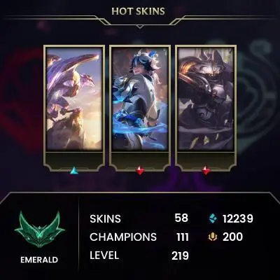 EUW -(S16) EMERALD 4 START - S14 CHALLANGER - GM EMOTES111 Champ - 58 Good Skins(4 Legendary, 30 Epic) - 12.2K BE - S7 ACC - FULL ACCES - CHEAP