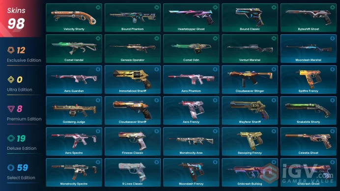 EU [ 98 TOP SKINS + 8 KNIFE ] VCT 2025 Karambit + Singularity Butterfly Knife + Singularity Vandal + Singularity Phantom / full acces