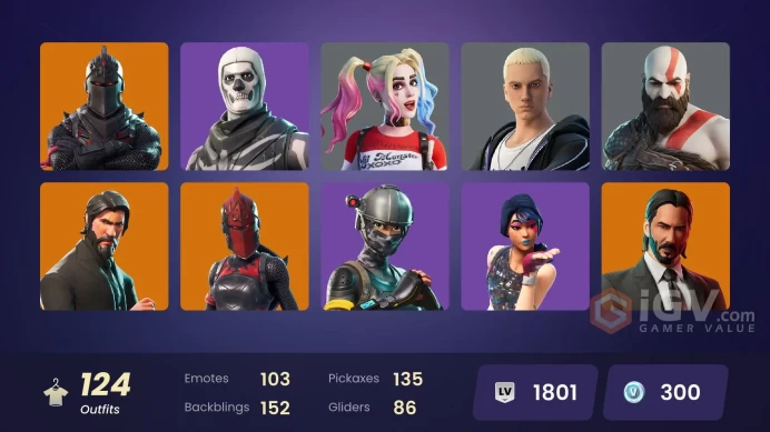 [PC/XBOX] 124 skins | OG STW | Black Knight | Sparkle Specialist | The Reaper | Blue Squire | Royale Knight | Elite Agent | 300 VB
