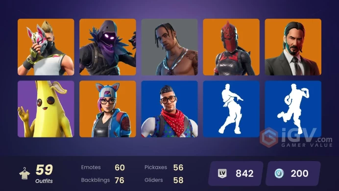 [Rent Cheap Accounts for 14 Days] 59 skins | Travis Scott | Prodigy | Carbon Commando | Vendetta | Zenith | Moisty Merman | John Wick | Spider K