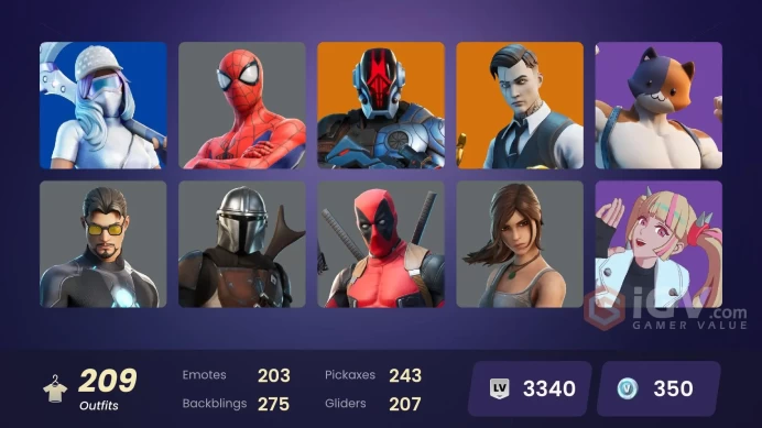 [ALL PLATFORMS]-207 Skin-242 Pickaxes-203 Emotes-207 Gliders-Sultura-Midas-Ice Spice-Yee-Haw!-Xenomorph-Guan Yu-FULL ACCESS-