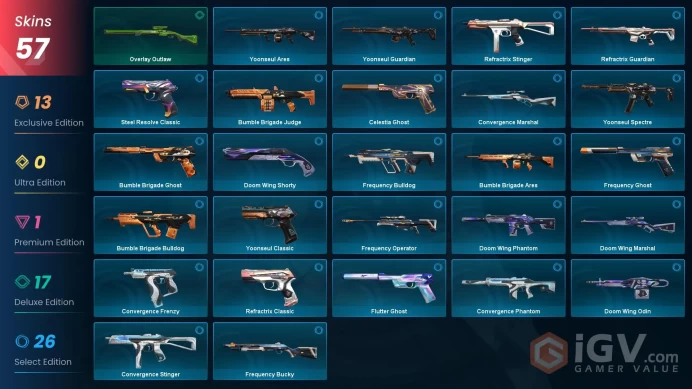 EU | 57 skins | Champions 2024 Blade | Kuronami Vandal | Champions 2024 Phantom | Byteshift Knife | Nocturnum Phantom | Y8376