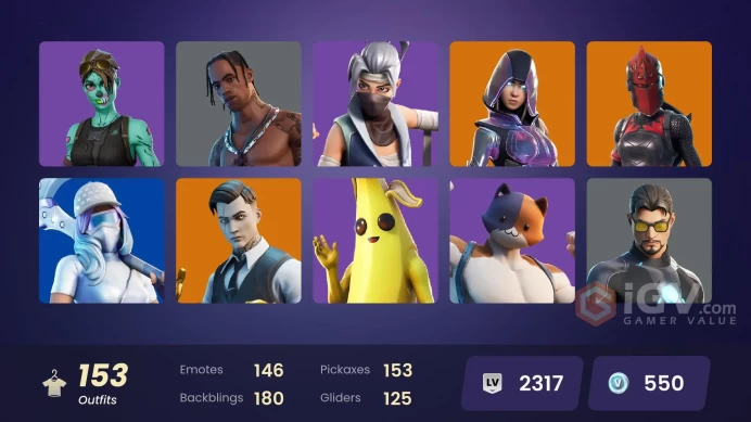 [XBOX/NIN/PC] 153 SKINS | OG STW | TRAVIS SCOTT | GLOW | MERRY MINT AXE | NEO VERSA | GOLD MIDAS | GOLD BRUTUS | TART TYCOON | CURSE BUSTER |