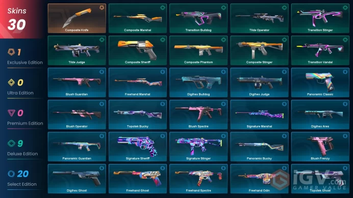 EU / 30 skins  / Composite Knife Zka1002