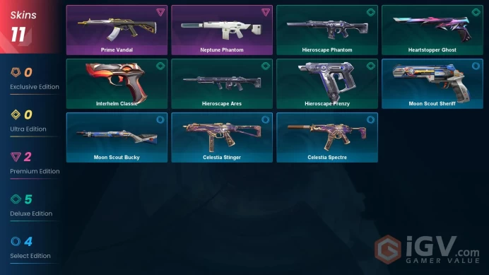 EU | 53 LVL | 11 Ag | 153 VP | 11 skins | Prime Vandal | Neptune Phantom | V0032