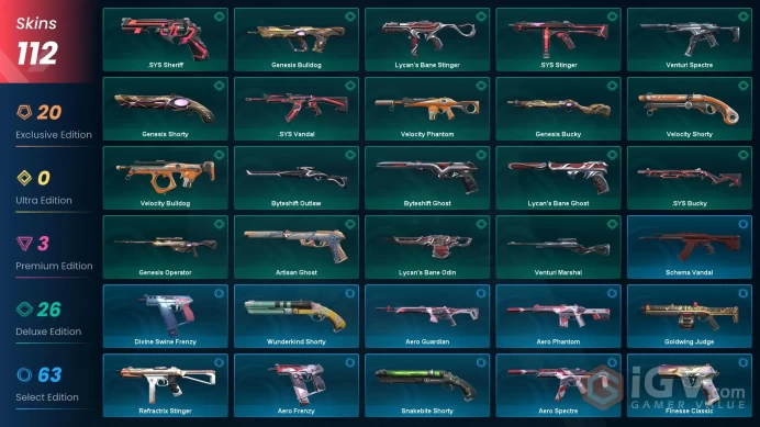 [ASIA] 112 Skins | 9 Knife | Full Acces | Recon Balisong / Glitchpop Axe / Araxys Bio Harvester / Araxys Operator / Araxys Vandal |