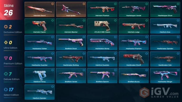 [ASIA] 26 Skins | 2 Knife | Full Acces | Heart Splitter / Interhelm Sword / Heartstopper Vandal / Interhelm Phantom / Heartbreaker Operator |