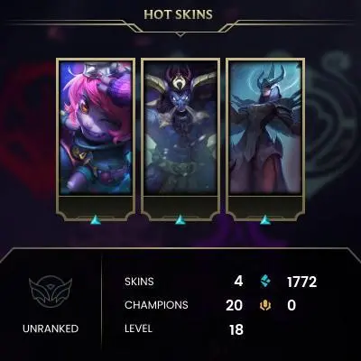 #296 [NO EMAIL ACCESS] - NA - 20 CHAMPIONS - 4 SKINS - 1772 BLUE ESSENCE - LAST PLAY JUNE 2020 - SAFE 100% - WARRANTY