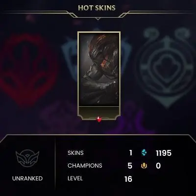 #312 [NO EMAIL ACCESS] - NA - 5 CHAMPIONS - 1 SKINS - 1195 BLUE ESSENCE - LAST PLAY DECEMBER 2020 - SAFE 100% - WARRANTY
