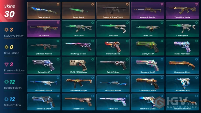 [AP] - SKINS 30 - KNIFE 2 - Prelude to Chaos Vandal - Reverie Sword - Comet Sword - FULL ACCESS - INSTANT DELIVERY