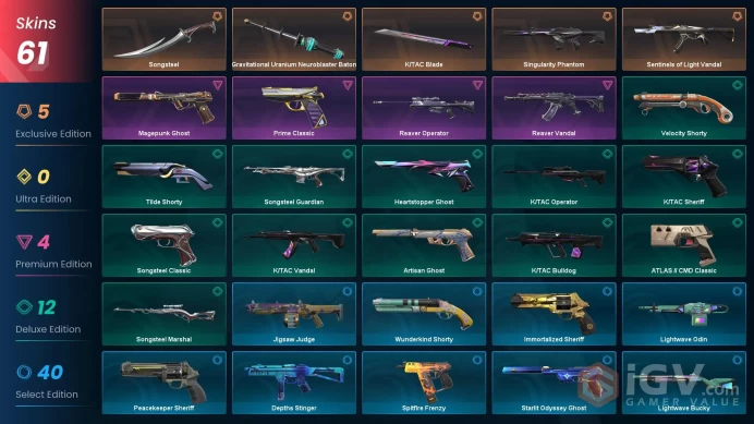 [AP] - SKINS 61 - KNIFE 3 - Sentinels of Light Vandal - Songsteel - K/TAC Blade - FULL ACCESS - INSTANT DELIVERY