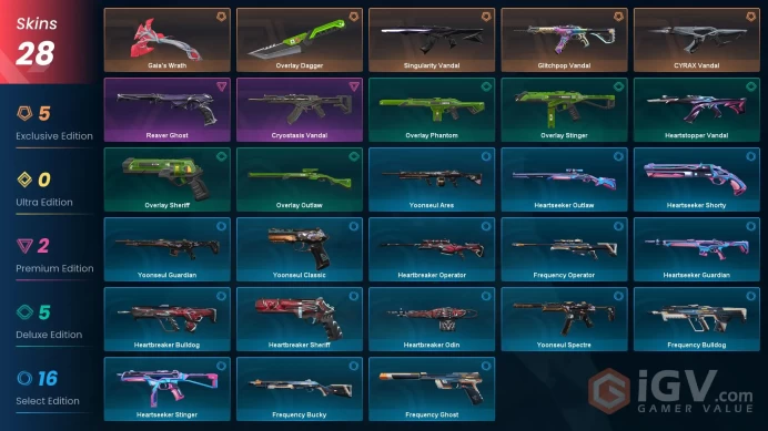 [AP] - SKINS 28 - KNIFE 2 - Glitchpop Vandal - CYRAX Vandal - Gaia's Wrath - FULL ACCESS - INSTANT DELIVERY