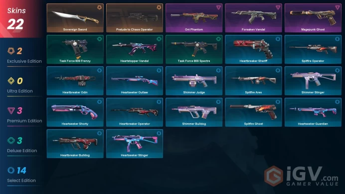 [EU] - SKINS 22 - KNIFE 1 - Sovereign Sword - Prelude to Chaos Operator - Oni Phantom - FULL ACCESS - INSTANT DELIVERY