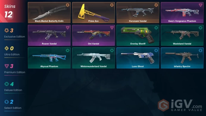 [EU] - SKINS 12 - KNIFE 2 - Prime Axe - Black.Market Butterfly Knife - Kuronami Vandal - FULL ACCESS - INSTANT DELIVERY