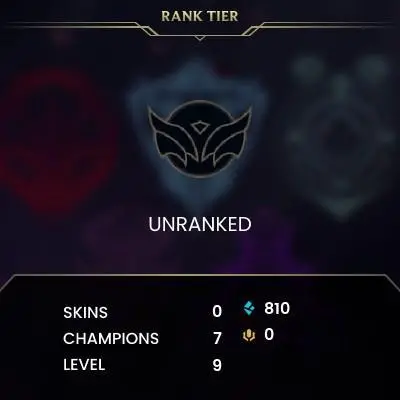 #469 [NO EMAIL ACCESS] - NA - 7 CHAMPIONS - 0 SKINS - 810 BLUE ESSENCE - LAST PLAY MAY 2019 - SAFE 100% - WARRANTY
