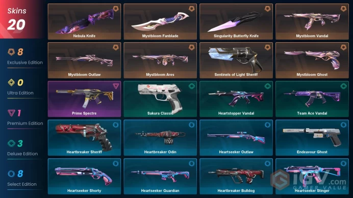 [EU] - SKINS 20 - KNIFE 3 - Singularity Butterfly Knife - Mystbloom Fanblade - Nebula Knife - FULL ACCESS - INSTANT DELIVERY