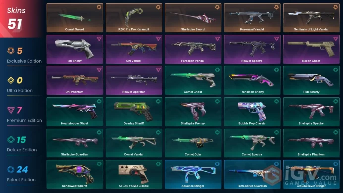 [EU\TURKEY] - SKINS 51 - KNIFE 3 - RGX 11z Pro Karambit - Kuronami Vandal - Sentinels of Light Vandal - FULL ACCESS - INSTANT DELIVERY