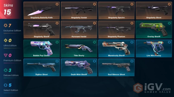 [EU\TURKEY] - SKINS 15 - KNIFE 1 - Singularity Sheriff - Singularity Spectre - Singularity Vandal - FULL ACCESS - INSTANT DELIVERY