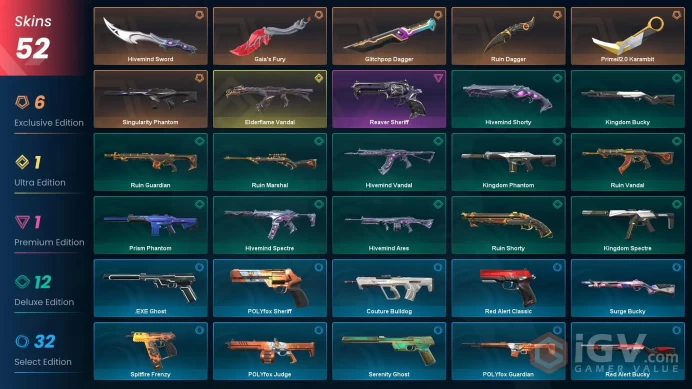 [EU\TURKEY] - SKINS 52 - KNIFE 5 - Ruin Dagger - Gaia's Fury - Prime//2.0 Karambit - Hivemind Sword - FULL ACCESS - INSTANT DELIVERY