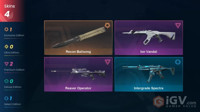 [LA] - SKINS 4 - KNIFE 1 - Recon Balisong - Ion Vandal - Reaver Operator - FULL ACCESS - INSTANT DELIVERY