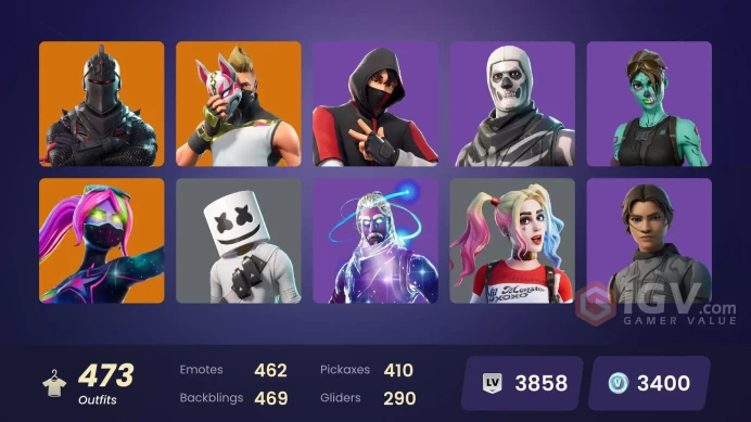 [FA | PC] 472 Skins | Black Knight | Wonder | Galaxy | Ikonik | Royale Bomber | Travis Scott | The Reaper | Omega Stage 5