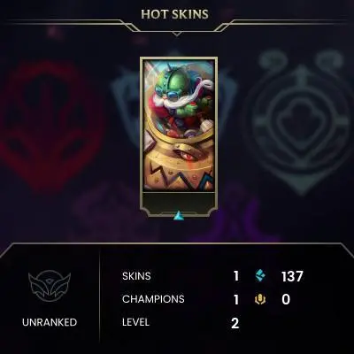 #798 [NO EMAIL ACCESS] - NA  - 1 CHAMPIONS - 1 SKINS - 137 BLUE ESSENCE - LAST PLAY MAY 2010 - SAFE 100% - WARRANTY
