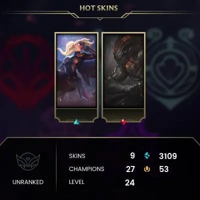 #811 [NO EMAIL ACCESS] - ME - 27 CHAMPIONS - 9 SKINS - 3109 BLUE ESSENCE - LAST PLAY SEPTEMBER 2021 - SAFE 100% - WARRANTY