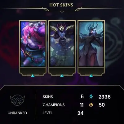 #814 [NO EMAIL ACCESS] - ME - 11 CHAMPIONS - 5 SKINS - 2336 BLUE ESSENCE - LAST PLAY SEPTEMBER 2012 - SAFE 100% - WARRANTY